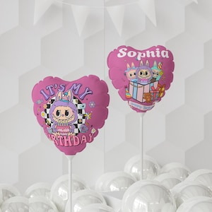 Custom Labubu Birthday Balloon  Labubu Birthday Double Sided Balloon Kawaii Monster birthday  Labubu monster decor custom Labubu