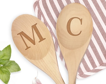 Monogram Spoon - Personalized Wooden Spoon - Monogram Kitchen Gifts - Monogram Engagement Gifts - New Home Gift - Baking Utensil