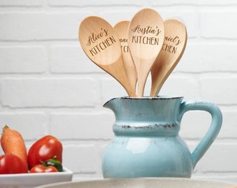 Custom Kitchen Spoon - Birch Wood Farmhouse Baking Utensil - Personalized Name Chef Gift - Wooden Housewarming Present - Mothers Day