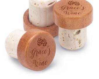 Personalized Wine Bottle Stopper with Grape Design
