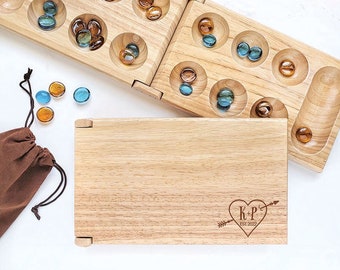 Mancala Game Set Monogram Heart