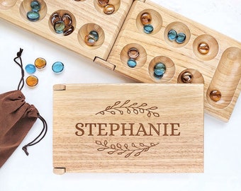 Engraved Mancala Game Board  - Board Game Birthday Gift - Custom Game - Valentine&#39;s Day Present - Newlywed Couple