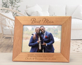 Personalized Groomsman Frame, Best Man Frame, Wood Picture Frame, Wedding Attendant Gift, 4x6 frame, 5x7 wedding attendant gift FR0406