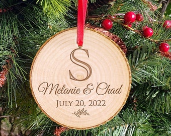 Unique Initial Couple's Ornament - Newlywed First Tree Decoration - Stocking Stuffer
