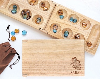 Custom Mancala Game Set Butterfly Design