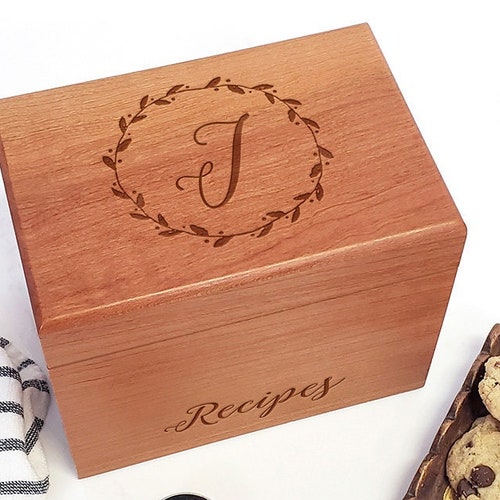 Personalized Recipe Box Family Wood Recipe Box Wedding Gift Etsy