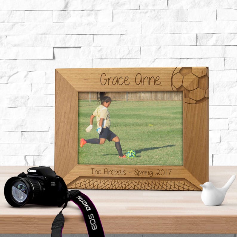 Soccer Frame Personalized Photo Coach Gift End Of Season Mom Football Net Fr0300