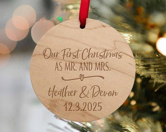 First Christmas Married Ornament Personalized