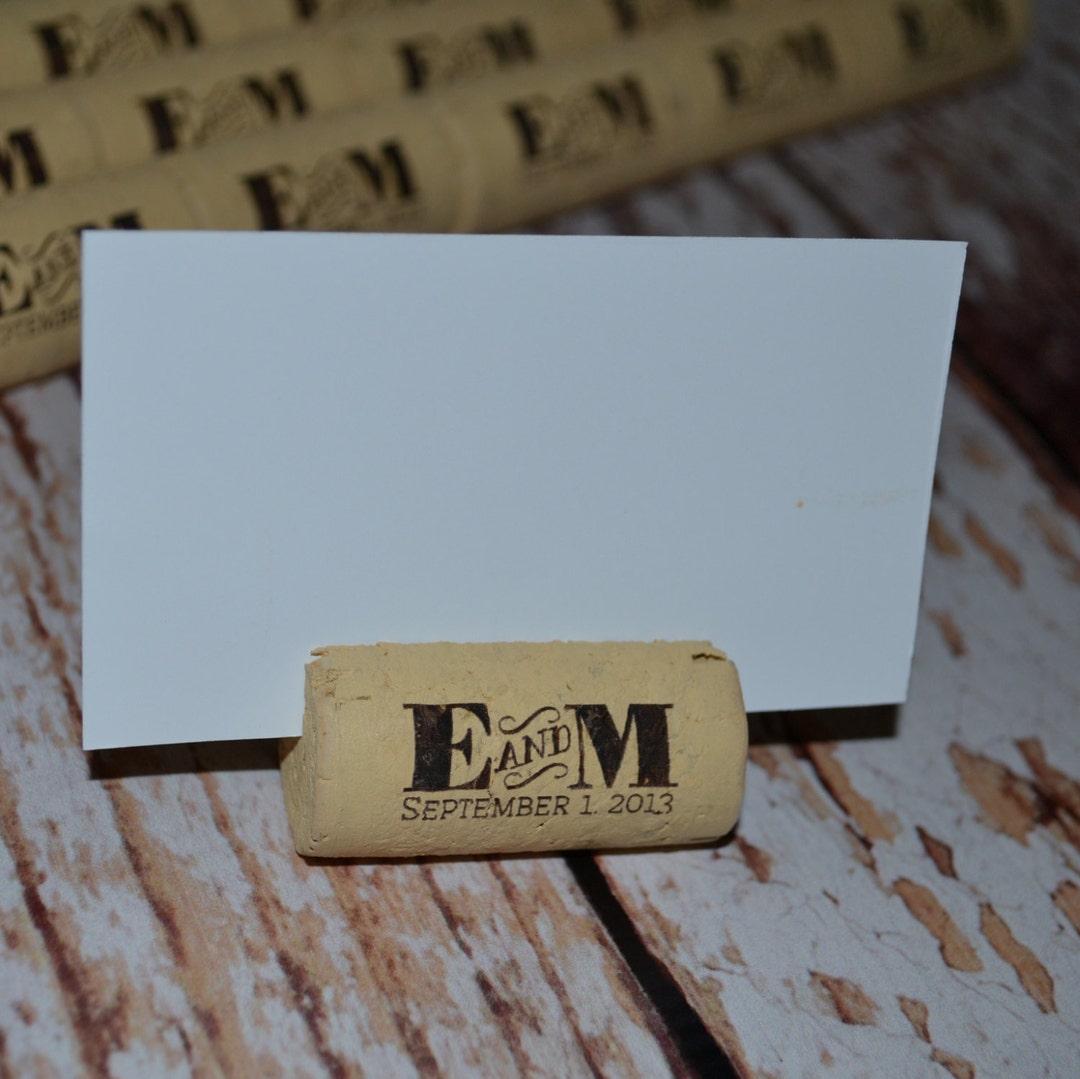 Personalized Wine Cork Escort Card Holder Set or Singles Etsy