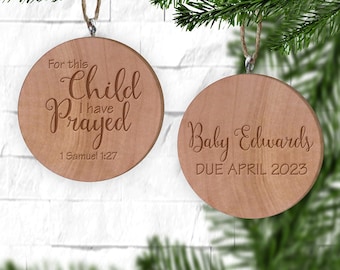 For This Child I Have Prayed Christmas Ornament -Expecting Baby Tree Decoration Keepsake