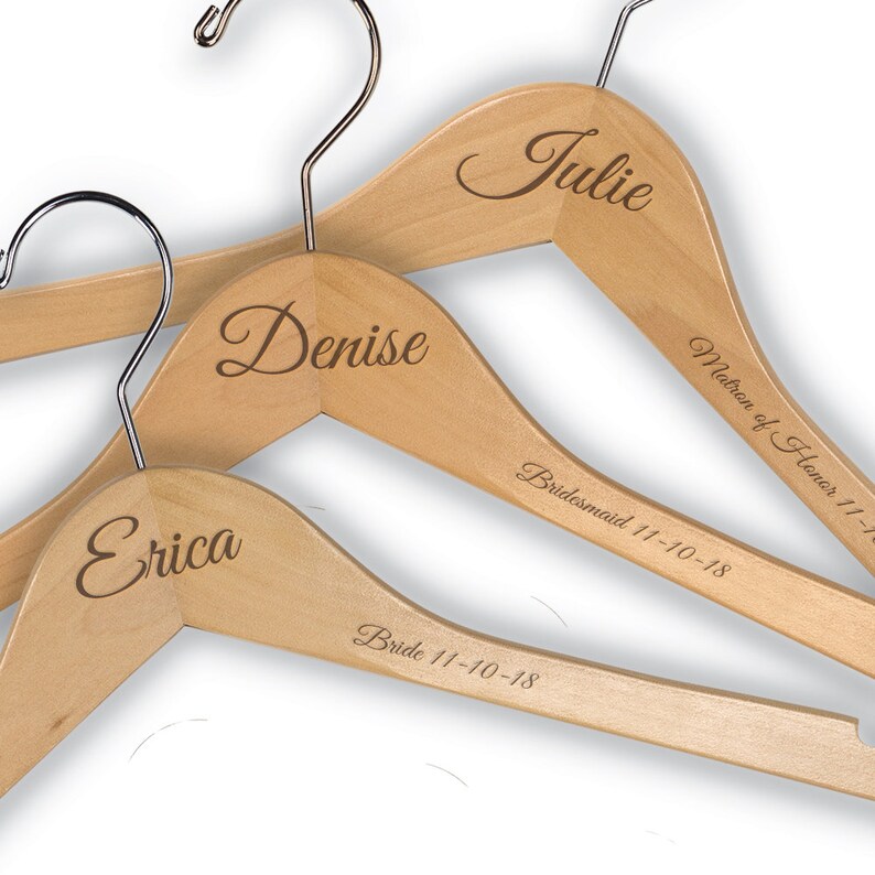 Personalized Wood Hanger Engraved With a Name Swirl and Title Etsy