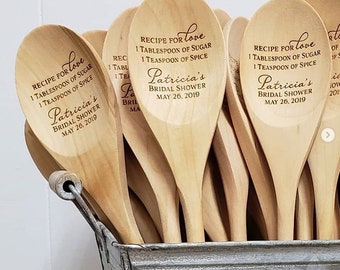 Engraved Wooden Spoons - Bulk Wooden Spoons - Personalized Wooden Spoons - Bulk Party Favors - Bulk Wedding Favors - Family Reunion Favors