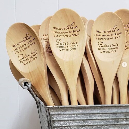 Recuerdos para despedida de soltera, cucharas de madera grabadas, regalos personalizados para fiestas al por mayor, madera de abedul de alta calidad.
