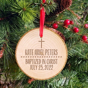 Baptized in Christ Jeremiah 29:11 Wooden Ornament Baptism Keepsake For I Know The Plans I Have For You image 5