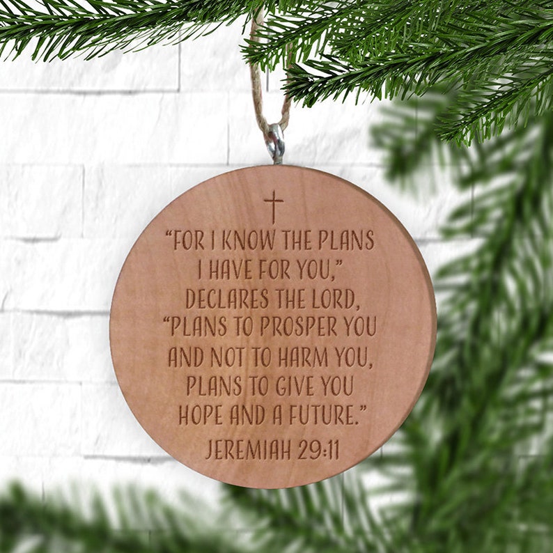 Baptized in Christ Jeremiah 29:11 Wooden Ornament Baptism Keepsake For I Know The Plans I Have For You image 3