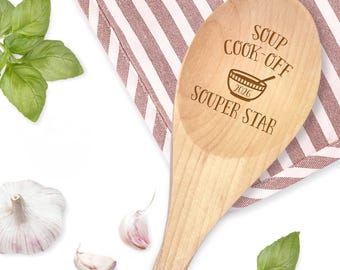 Soup Cook Off Wooden Spoon Award - Alternative Soup Cook-off Trophy - Engraved Spoon - Food Competition Prize - Gift for Participants