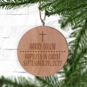 Baptized in Christ Jeremiah 29:11 Wooden Ornament Baptism Keepsake For I Know The Plans I Have For You image 2