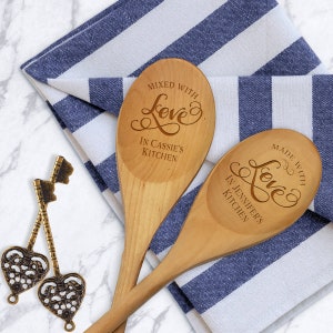 Engraved Wooden Spoons Bulk Wooden Spoons Personalized Wooden Spoons Bulk Party Favors Bulk Wedding Favors Family Reunion Favors image 5