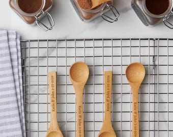 Engraved Bath Salt Spoons Bridal Shower Favor
