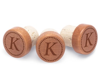 Monogrammed Wooden Wine Stopper - Favors, Gifts, Birthday, Holidays Engraved Wine Stopper W0236ST