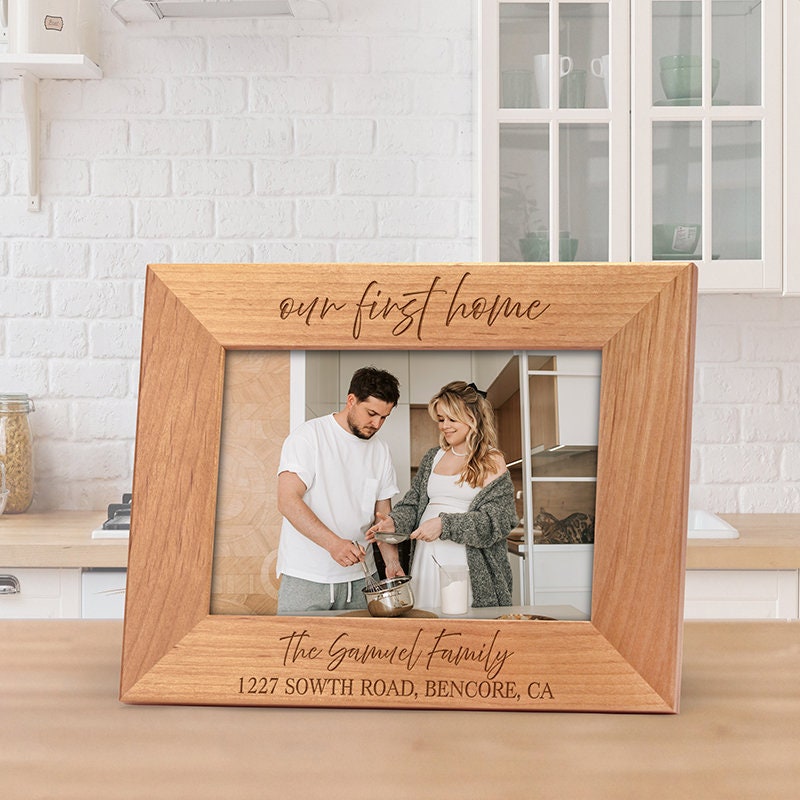 Our First Hello Photo Frame Our First Home Frame - Welcome Home Frame - Name Address Frame - Gift ...