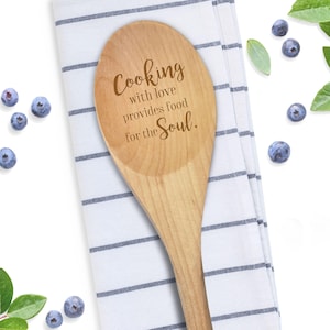Mixed/Cooking with Love Wooden Kitchen Spoons with Sayings