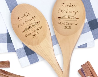 Cookie Exchange Party Spoons- Cookie Competition - Dessert Bake-Off Award - Christmas Spoons - Christmas Cookies Cook-Off