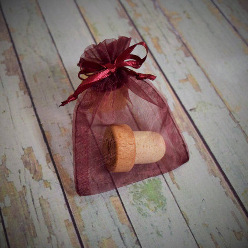 Monogrammed Wooden Wine Stopper Favors Gifts Birthday Etsy