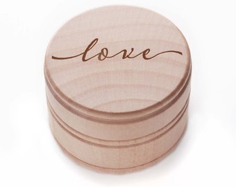 Love Trinket Box -  Jewelry Storage Wooden - Ring, Necklace, Earring Container