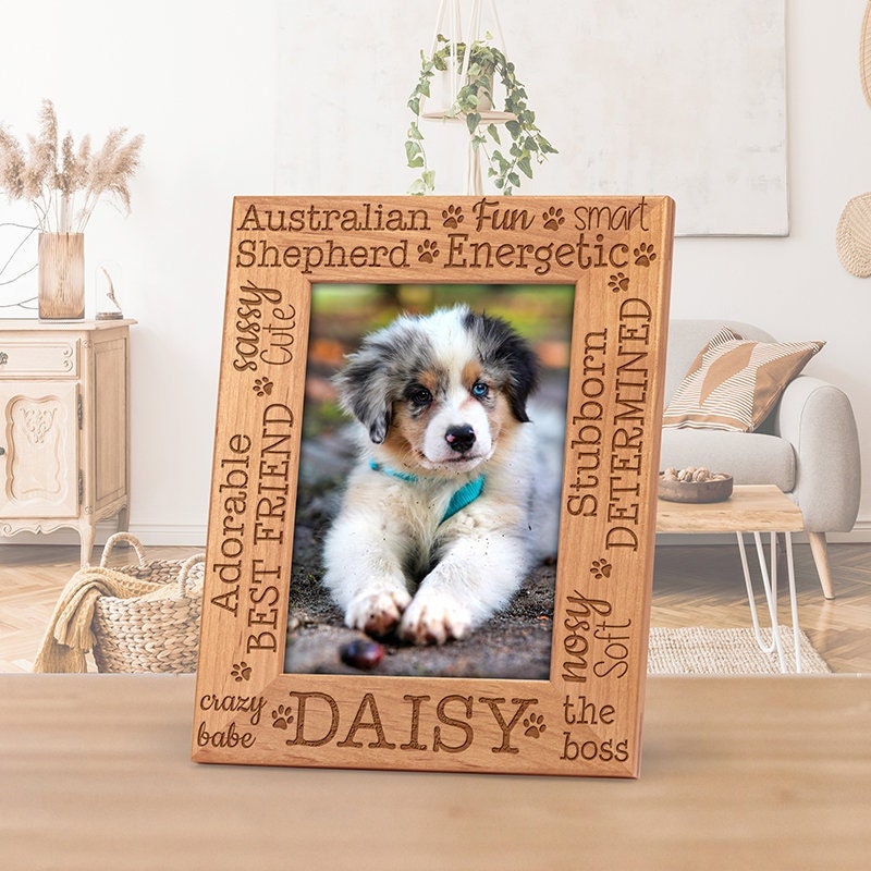 Personalized Pet Frame Breed Characteristics Engraved Pet Etsy