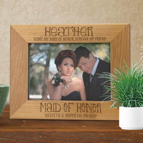 Personalized Bridesmaid Frame Maid Of Honor Wood Image 0