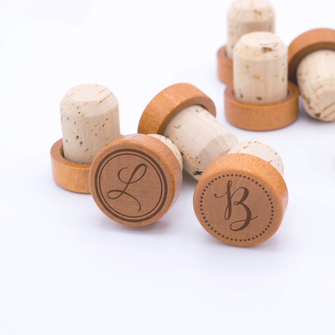 Monogrammed Wooden Wine Stopper Favors Gifts Birthday Etsy