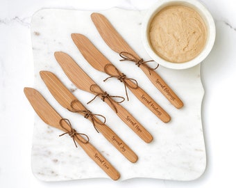 Wooden Cheese Spreader Knife with Engraved Sayings
