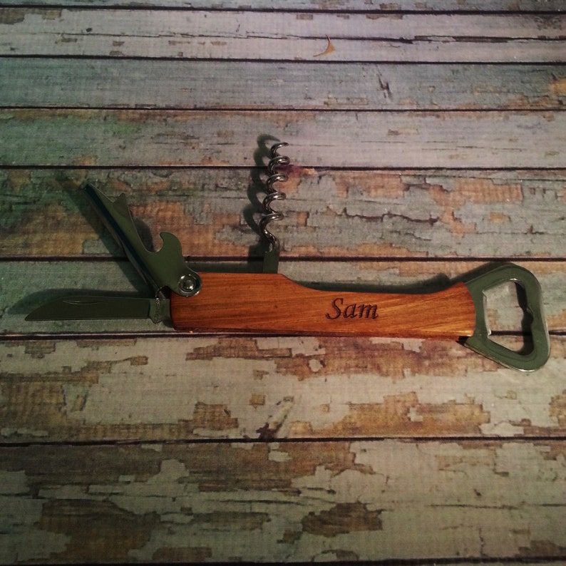 bottle opener with wine corkscrew