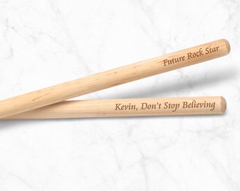 Future Rock Star Don't Stop Believing  Drumstick Pair - Music Student Valentine's Day Gift