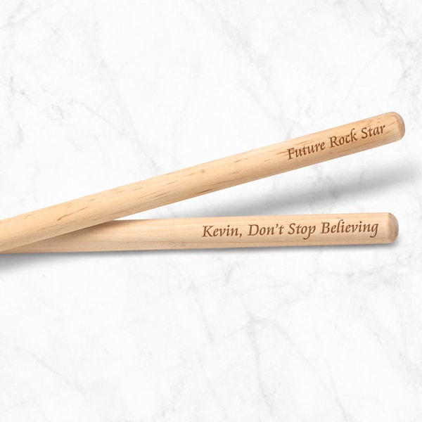 Future Rock Star Don't Stop Believing  Drumstick Pair - Music Student Valentine's Day Gift