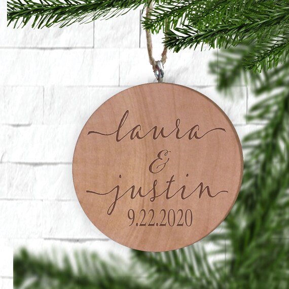 Couples Ornament Custom Names Tree Decoration Save The Etsy