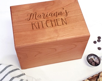 Wooden Recipe Box Personalized with Name