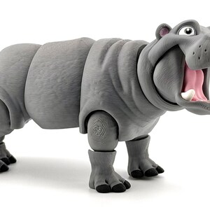 Hippo ~ 3D Printed ~ Fully Articulated ~ Very detailed ~ 7" long! Bild 2