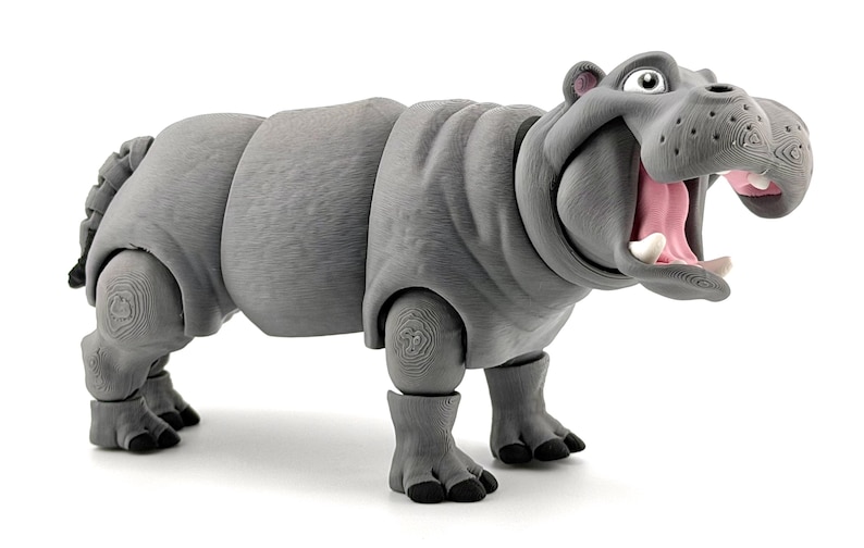Hippo ~ 3D Printed ~ Fully Articulated ~ Very detailed ~ 7" long! Bild 2
