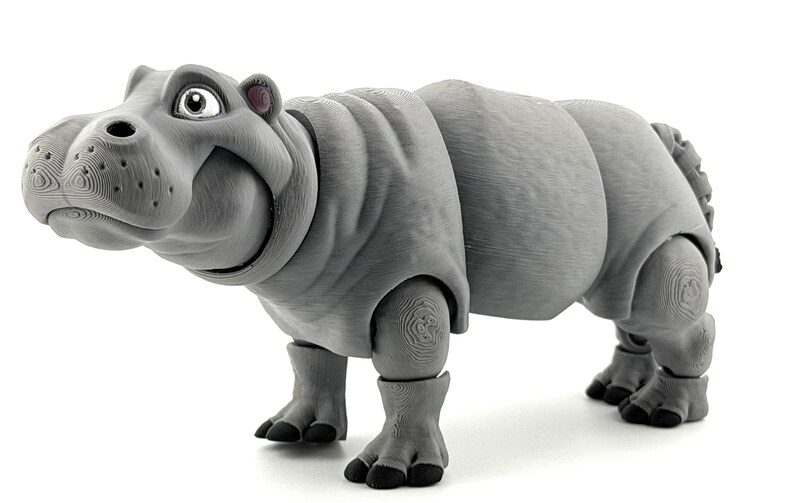 Hippo ~ 3D Printed ~ Fully Articulated ~ Very detailed ~ 7" long! Bild 3