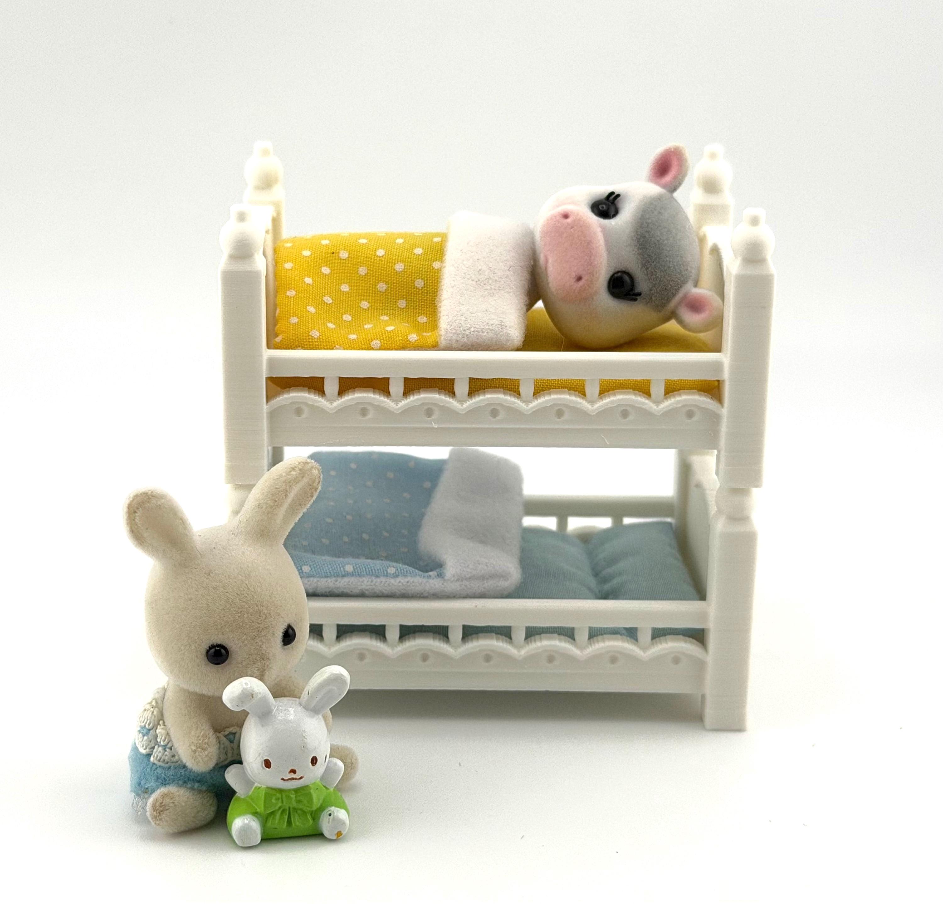 3D Printed Kids Bed for Calico Critters - Stackable Bunk Bed! - Etsy