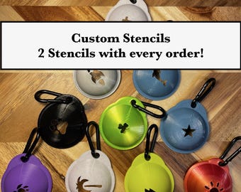 Custom Golf Ball Stencil: Personalized Alignment Marker with Sharpie and carabiner.