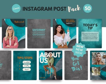 Plantillas coloridas de Instagram - Coach de plantillas de Instagram - Plantillas de Instagram para empresas - Plantillas azules de Instagram - Publicaciones de retrato