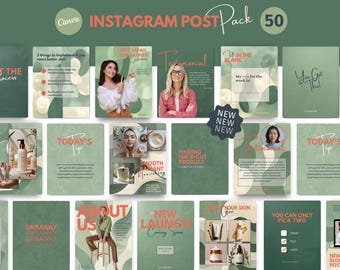 Plantillas coloridas de Instagram - Coach de plantillas de Instagram - Plantillas de Instagram para empresas - Plantillas ecológicas de Instagram - Publicaciones de retrato