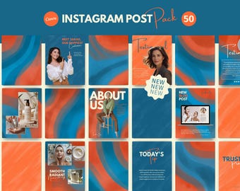 Plantillas coloridas de Instagram - Coach de plantillas de Instagram - Plantillas de Instagram para empresas - Plantillas azules de Instagram - Publicaciones de retrato