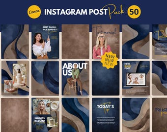 Plantillas coloridas de Instagram - Coach de plantillas de Instagram - Plantillas de Instagram para empresas - Plantillas azules de Instagram - Publicaciones de retrato