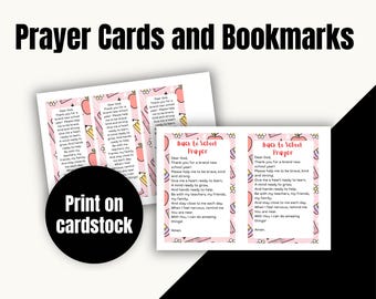 Backpack Blessing Tag Back to School Gift Tag First Day of School Prayer Prayer Card Printable 1st Day of School Prayer Tag Sunday School