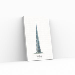 Burj Khalifa Dubai Digital Art Print | Minimalist UAE Skyline Wall Decor | Tallest Building Poster | Printable Art (Multiple Sizes)