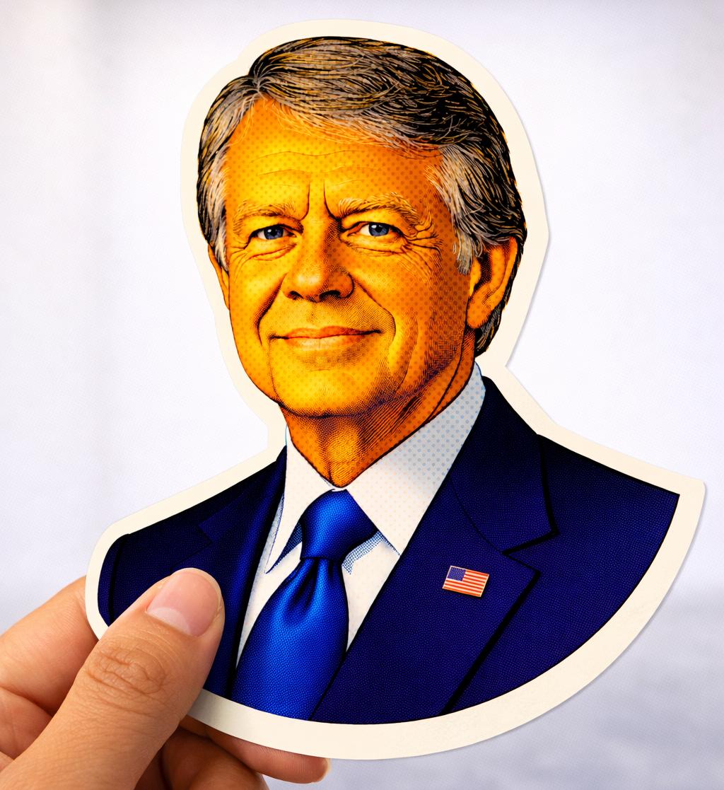 Jimmy Carter Portrait Kiss Cut Sticker – Vintage Pop Art Presidential ...